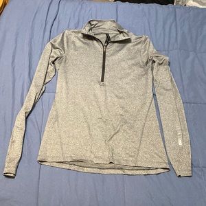 Gray running quarter zip, size small